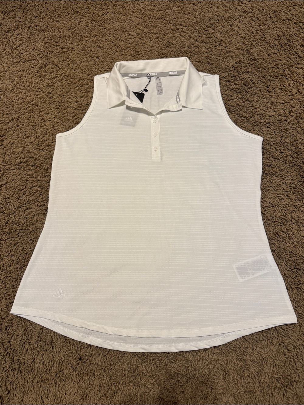 Adidas Women’s White Sleeveless Polo Tank Top
